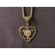 B - Antique Brass Heart necklace